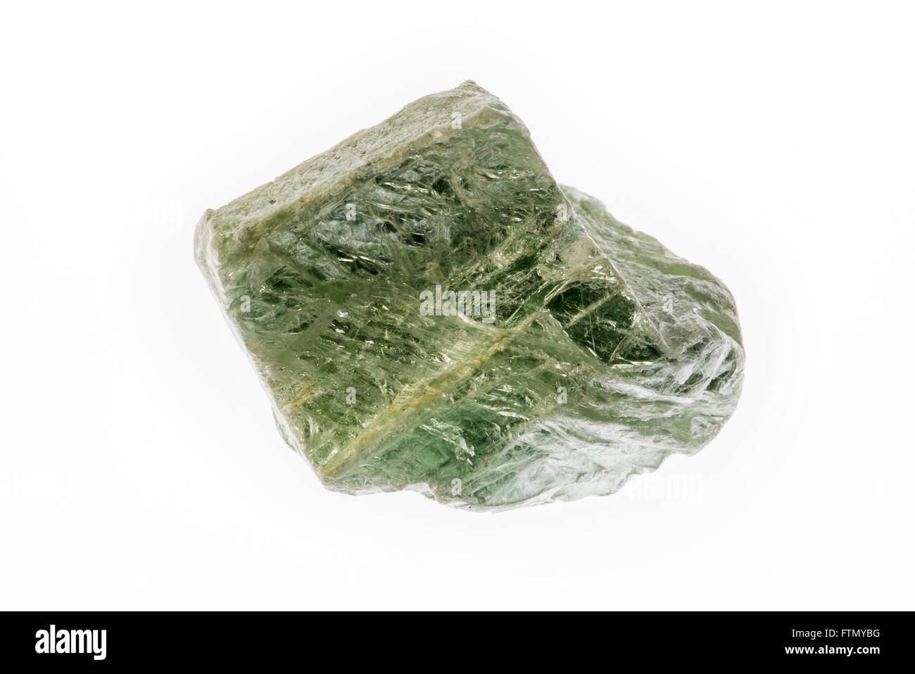 Talc specimen, clay mineral composed of hydrated magnesium silicate, on white background Stock Photo