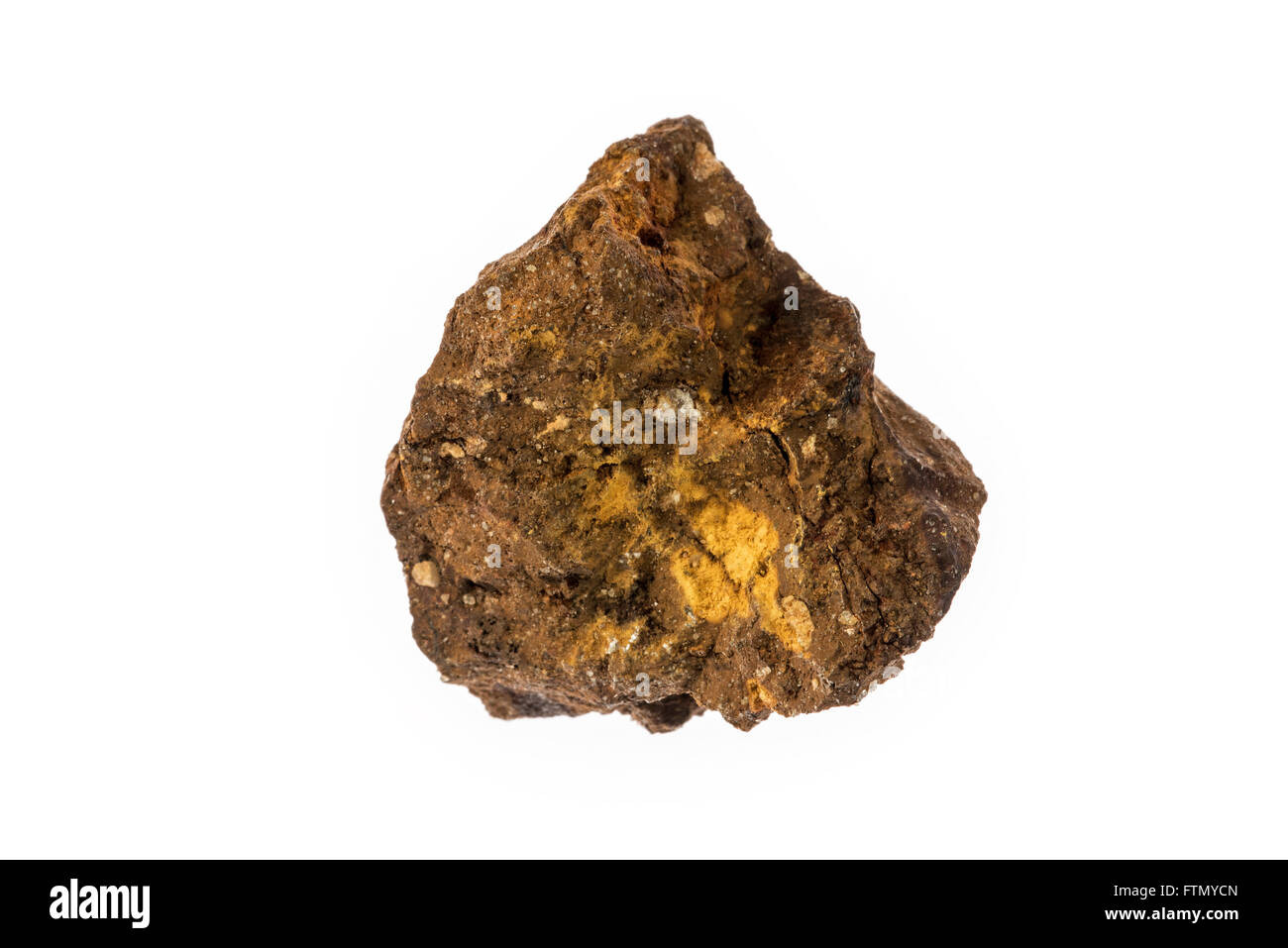 Hematite / haematite specimen, mineral form of iron oxide on white background Stock Photo