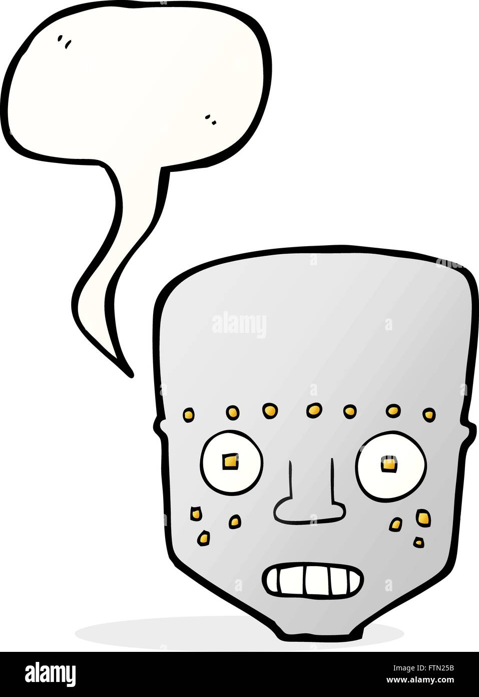 cartoon robot head with speech bubble Stock Vector Image & Art - Alamy