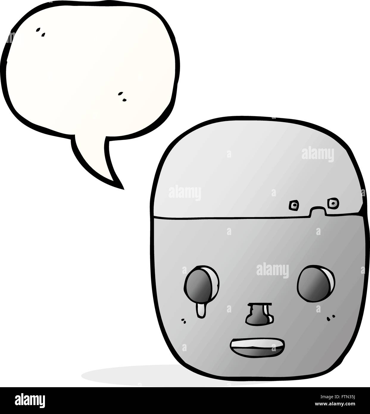 cartoon robot head with speech bubble Stock Vector Image & Art - Alamy