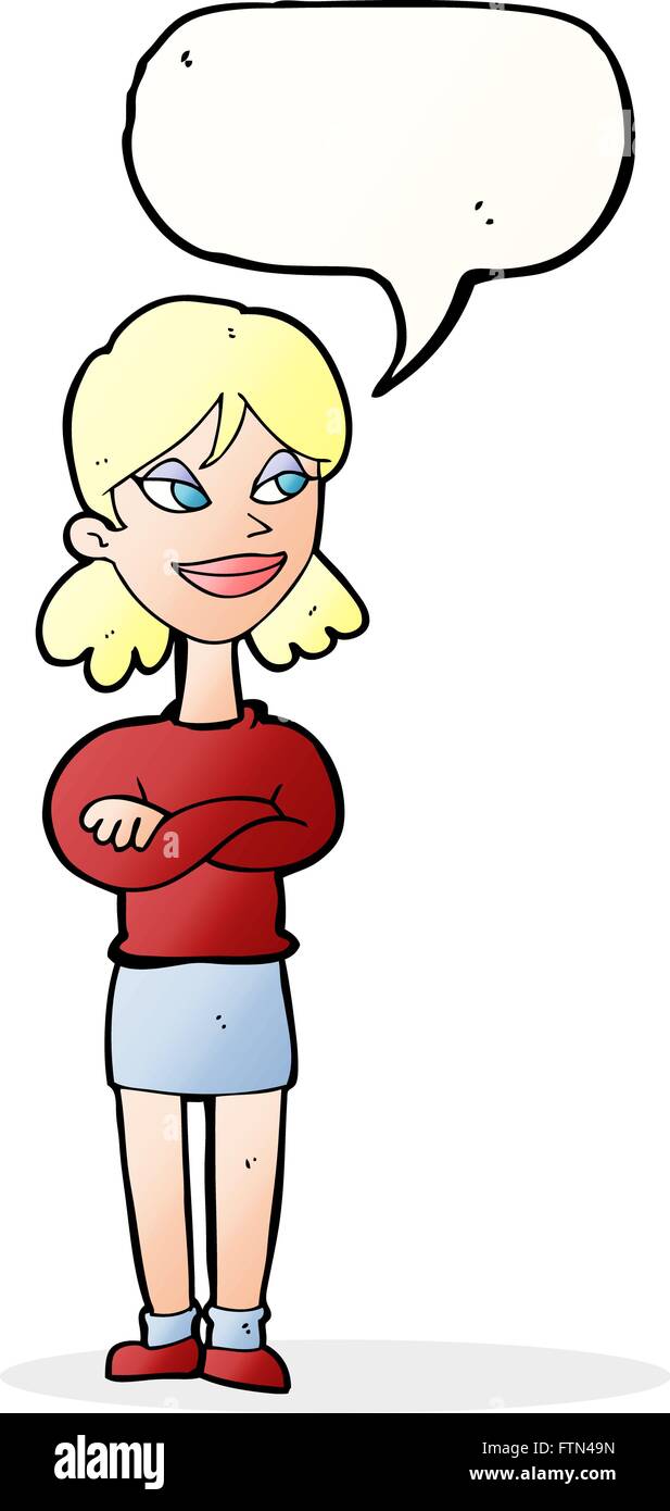Cartoon satisfied woman bubble hi-res stock photography and images - Alamy