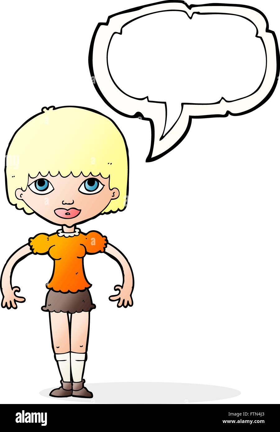 cartoon girl with speech bubble Stock Vector Image & Art - Alamy