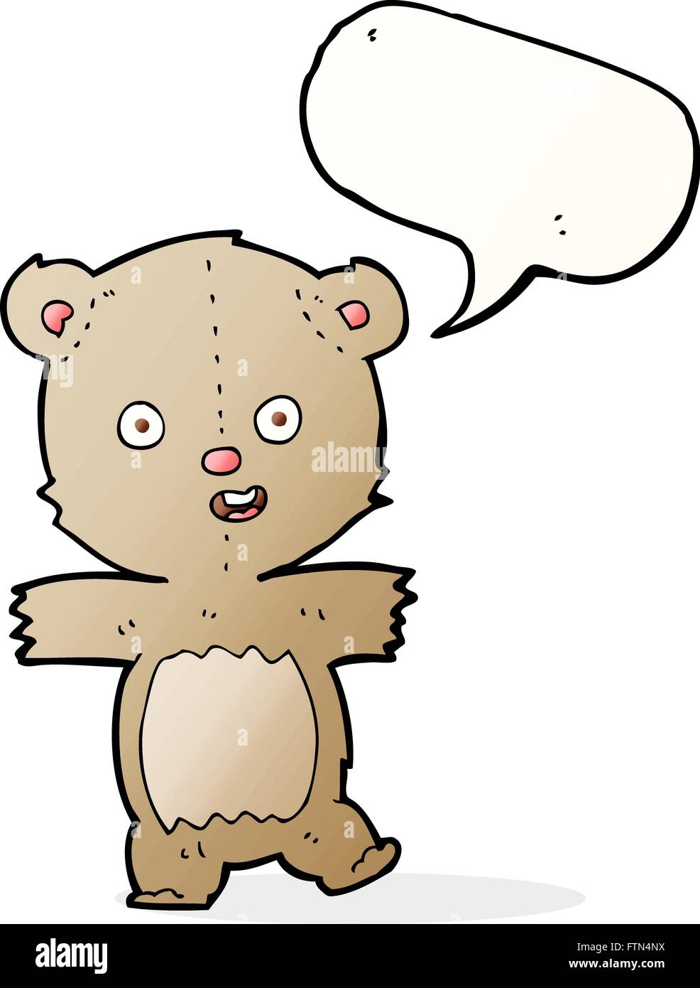 cartoon dancing teddy bear with speech bubble Stock Vector Image & Art ...