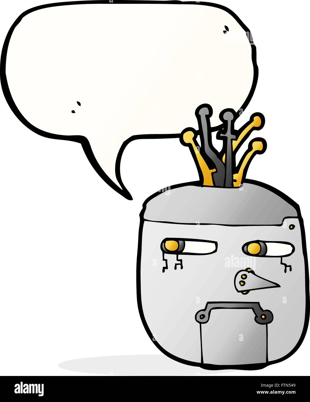 cartoon robot head with speech bubble Stock Vector Image & Art - Alamy