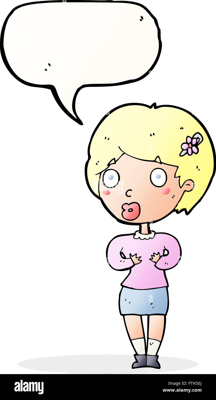 cartoon surprised woman with speech bubble Stock Vector Image & Art - Alamy