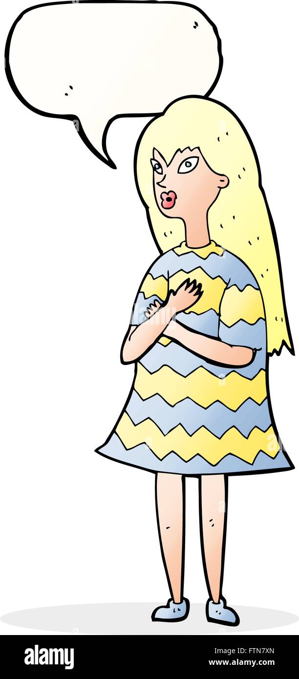 cartoon surprised girl with speech bubble Stock Vector Image & Art - Alamy