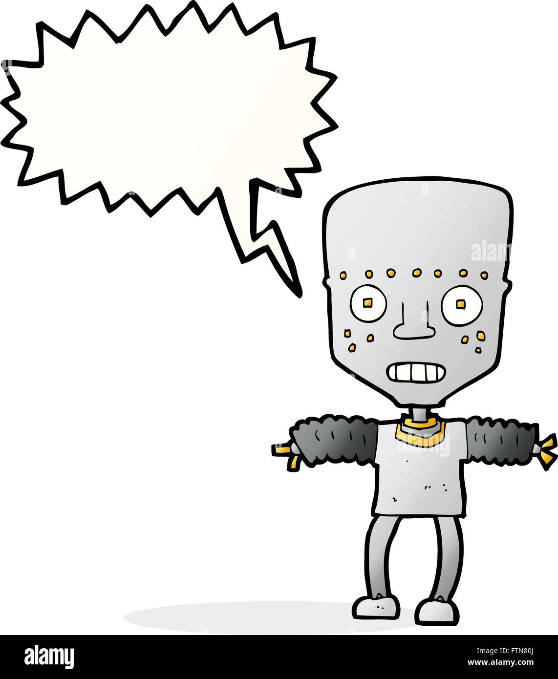cartoon robot with speech bubble Stock Vector Image & Art - Alamy