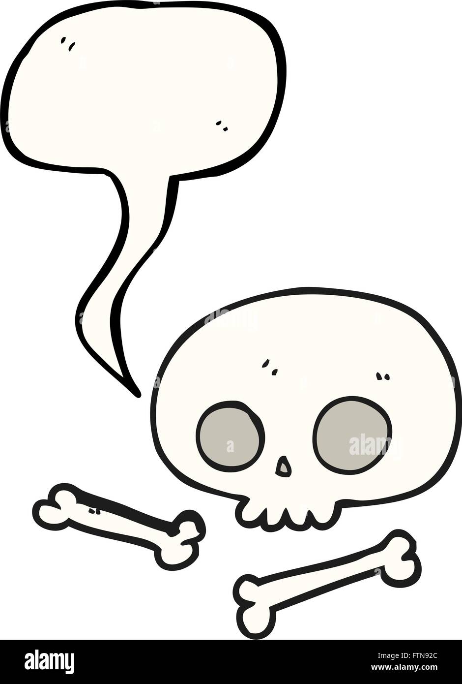 freehand drawn speech bubble cartoon skull and bones Stock Vector Image