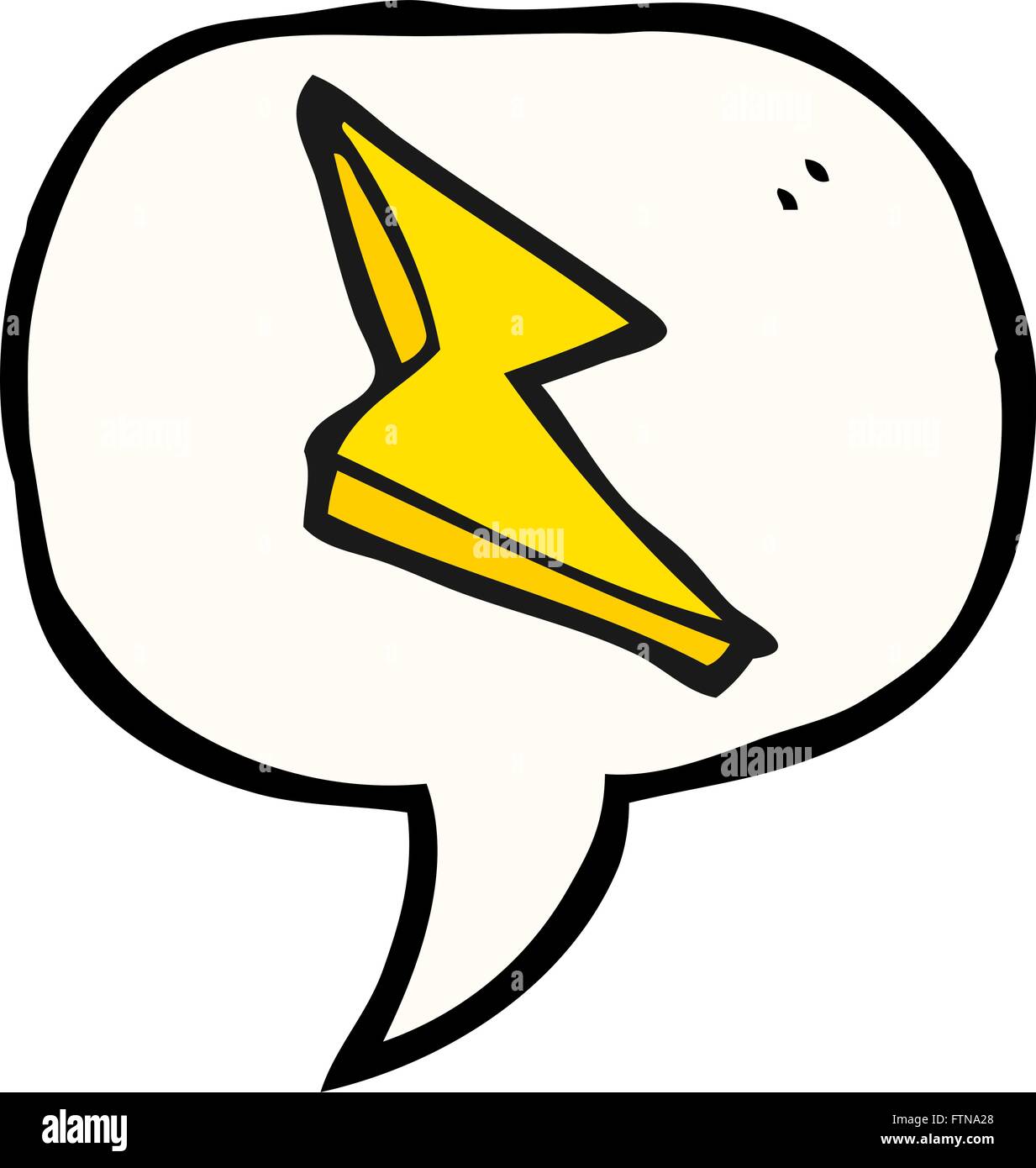 freehand drawn speech bubble cartoon lightning bolt doodle Stock Vector ...