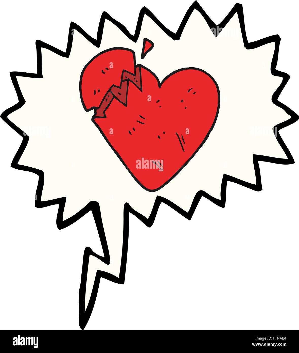 freehand drawn speech bubble cartoon broken heart Stock Vector Image ...