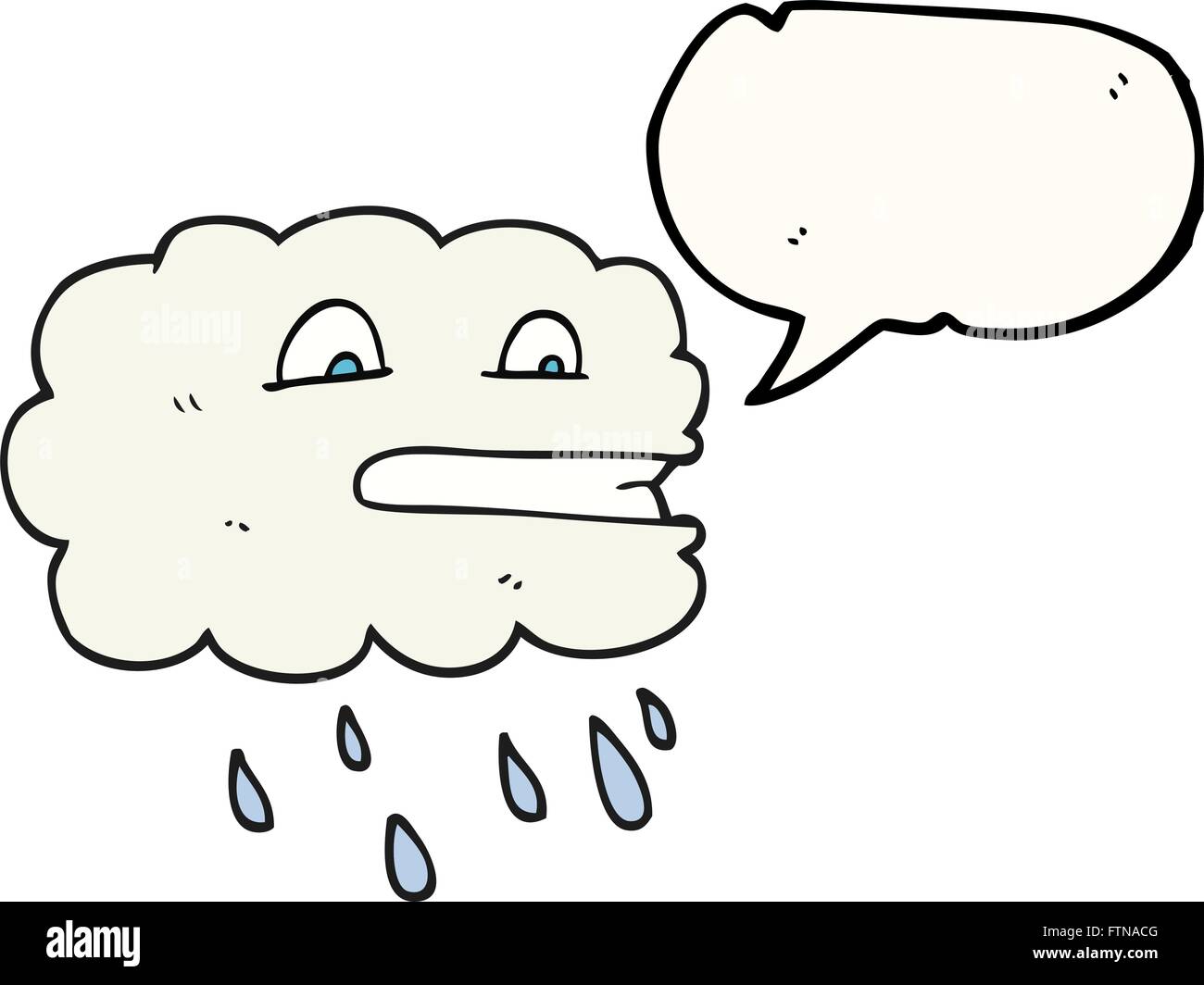 freehand drawn speech bubble cartoon rain cloud Stock Vector Image ...