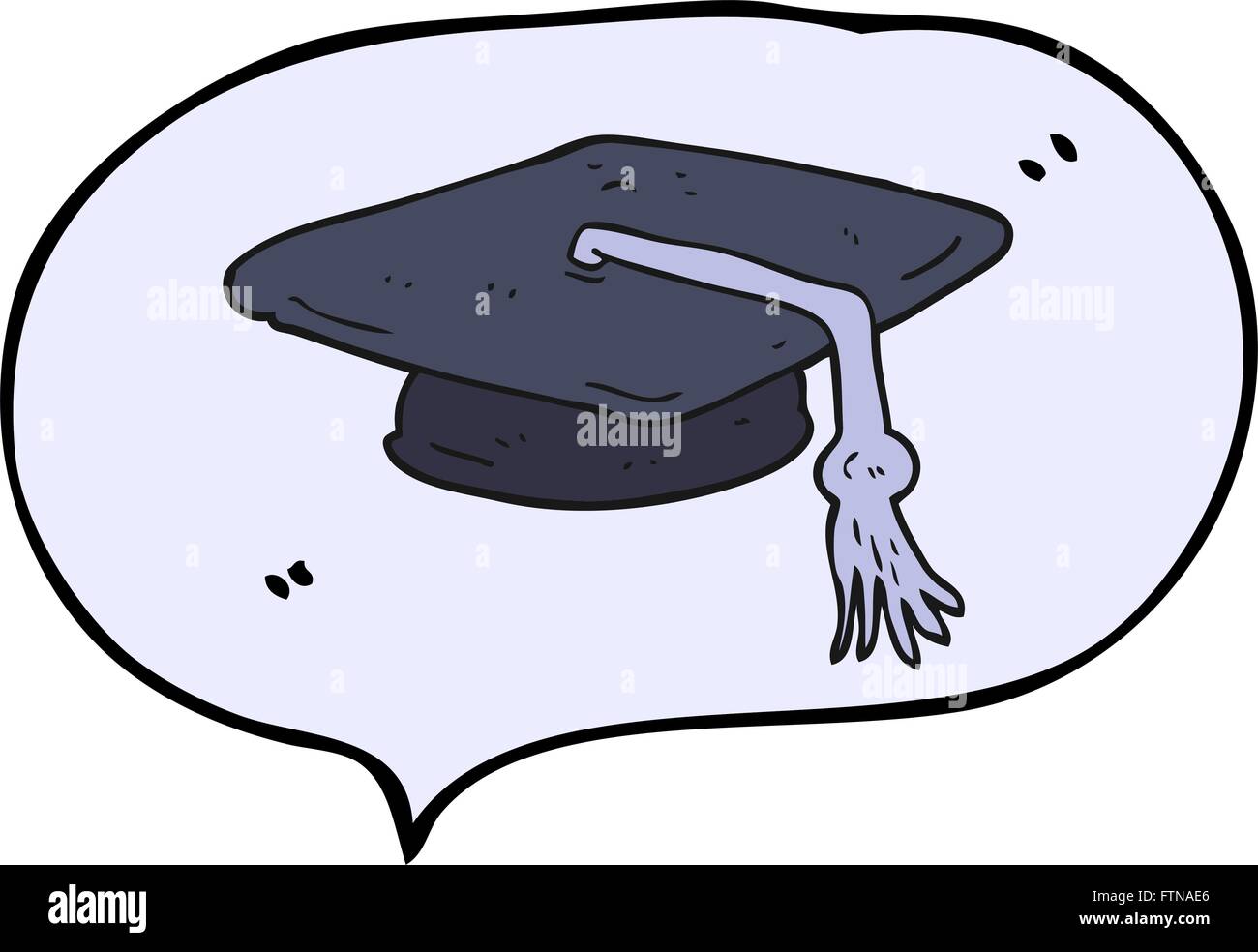 freehand drawn speech bubble cartoon graduation cap Stock Vector Image ...