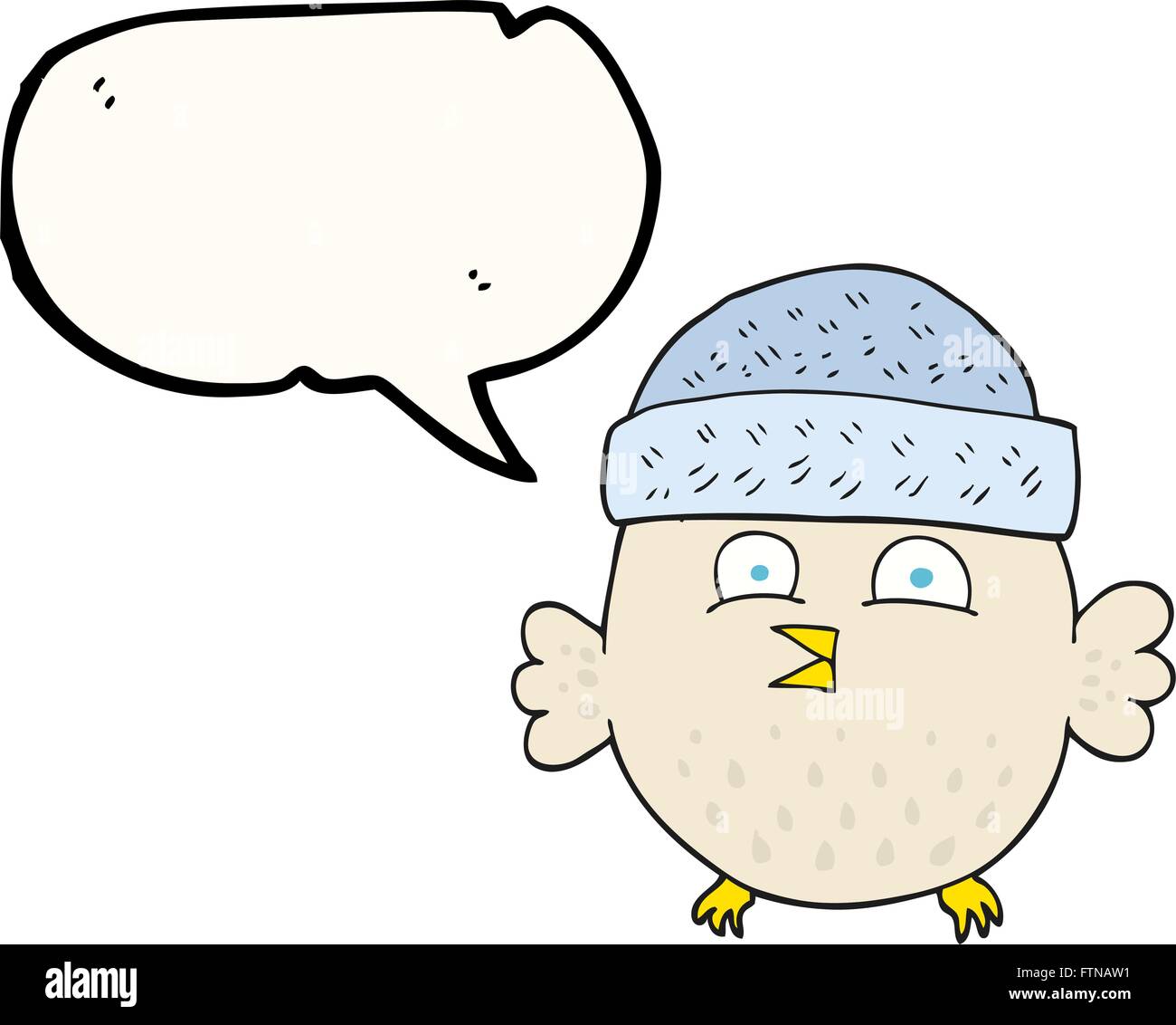 freehand drawn speech bubble cartoon owl wearing hat Stock Vector Image ...