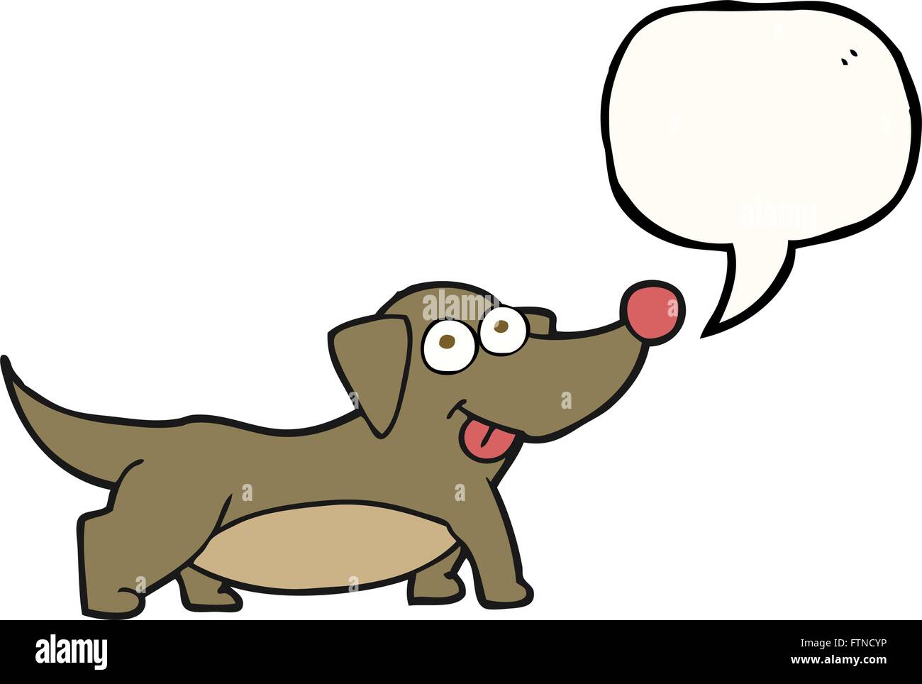 freehand drawn speech bubble cartoon happy little dog Stock Vector ...