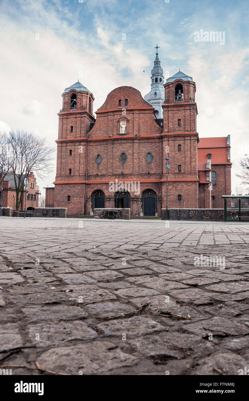 Church of St. Anne in Nikiszowiec district - historic coal miners settlement in Katowice, Poland Stock Photo