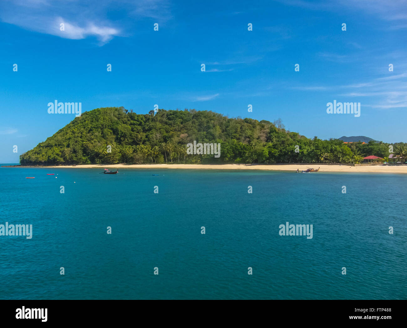 Koh Yao Yai island Thailand, Beach scene and Andaman sea. Forested/jungle area to the side of Ban Chong Lad beach. Stock Photo