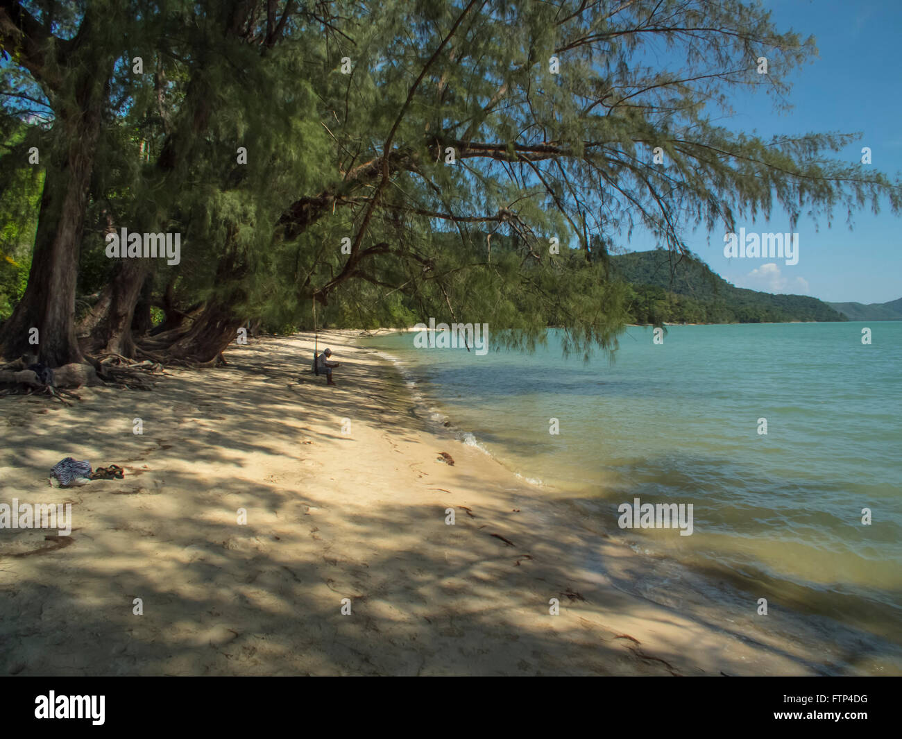 Koh Yao Yai island Thailand, Beach scene and Andaman sea. this beach on Son Bay and the overhanging trees are called Son trees Stock Photo