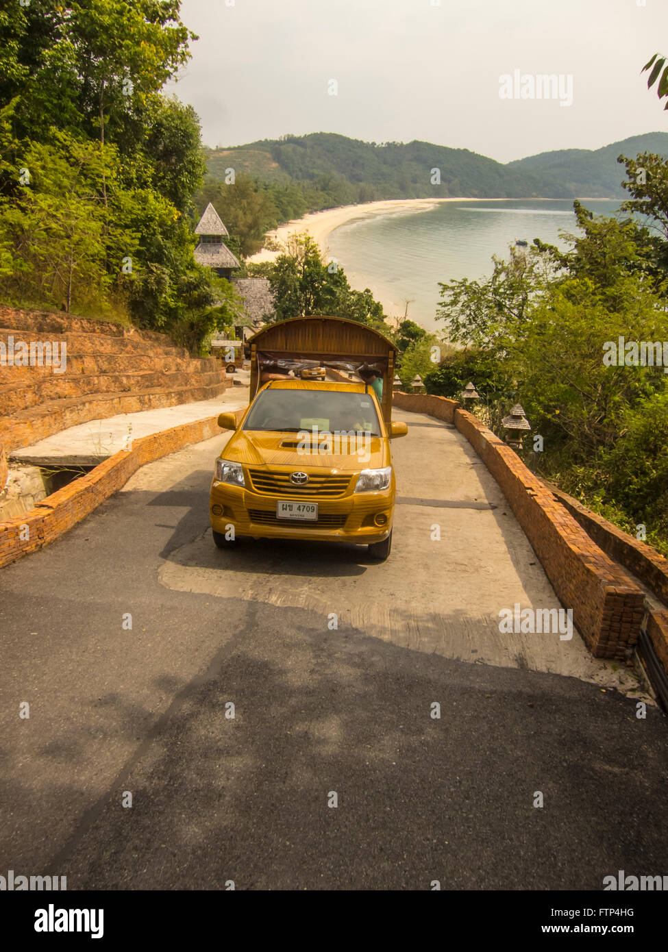 Santhiya Resort. Koh Yao Yai island Thailand. Resort transport for guests, up very steep roads. Stock Photo