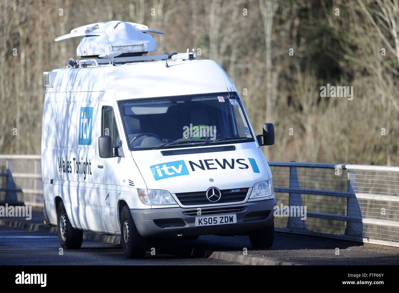 ITV news regional TV satellite van truck. Stock Photo