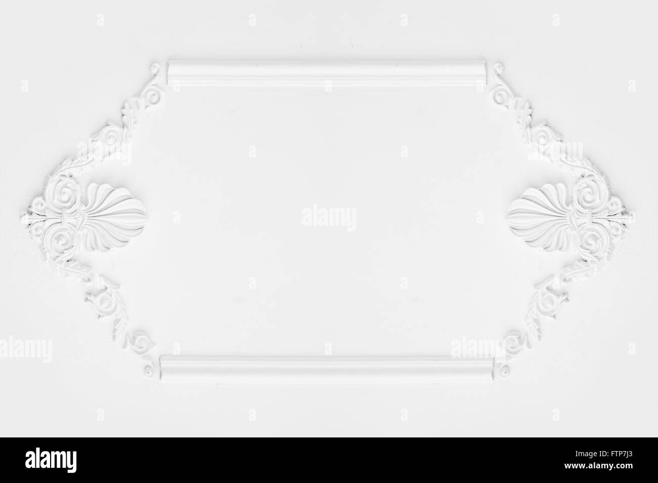 Architectural luxury white wall design with mouldings Stock Photo