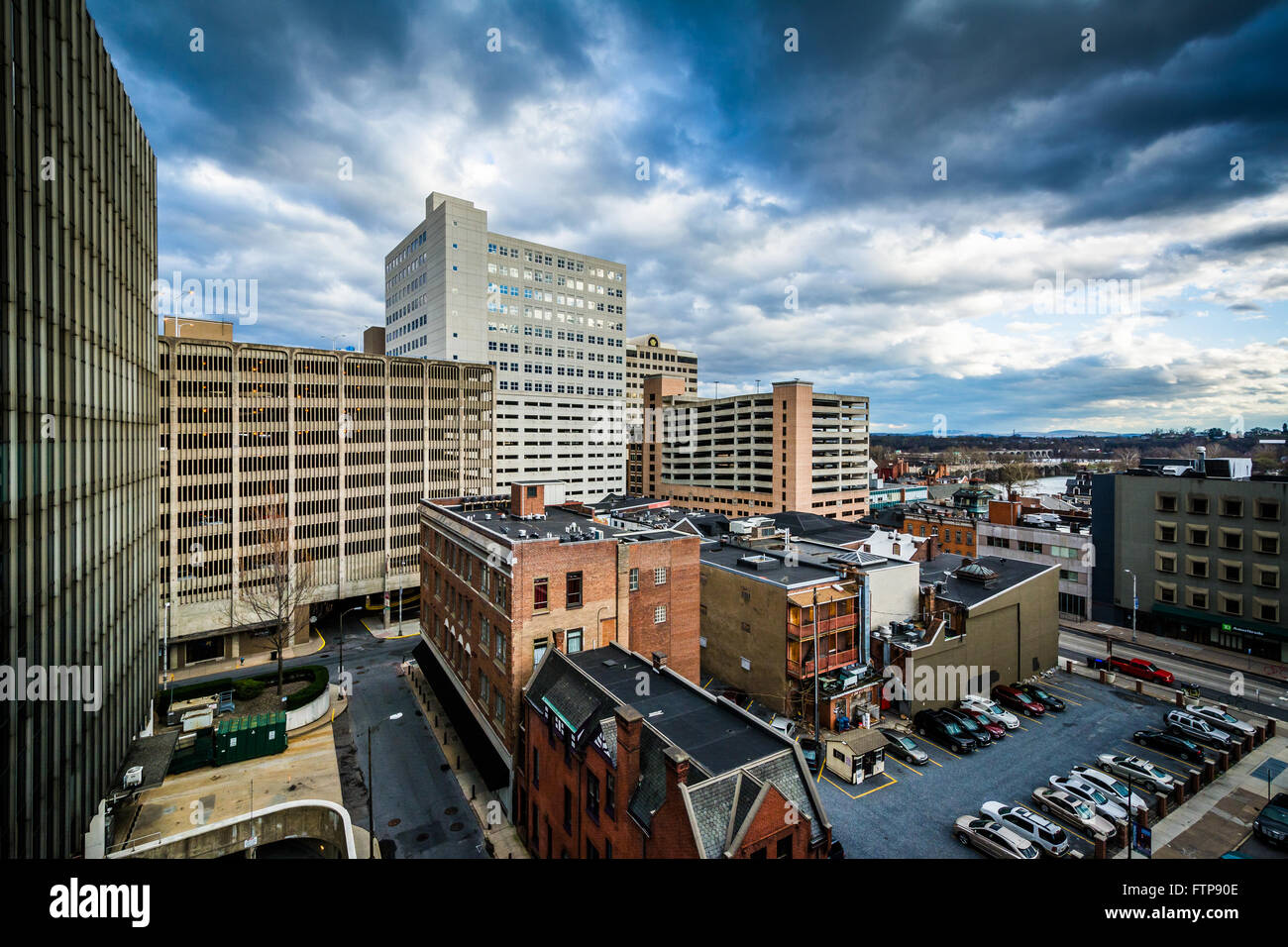 View of buildings in downtown Harrisburg, Pennsylvania. Stock Photo