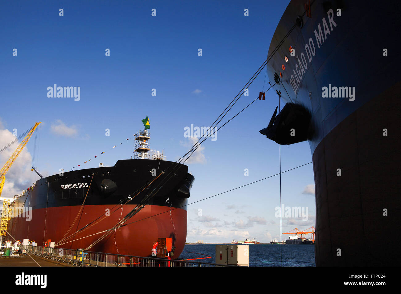 Oil tanker - EAS Atlantico Sul Shipyard Stock Photo