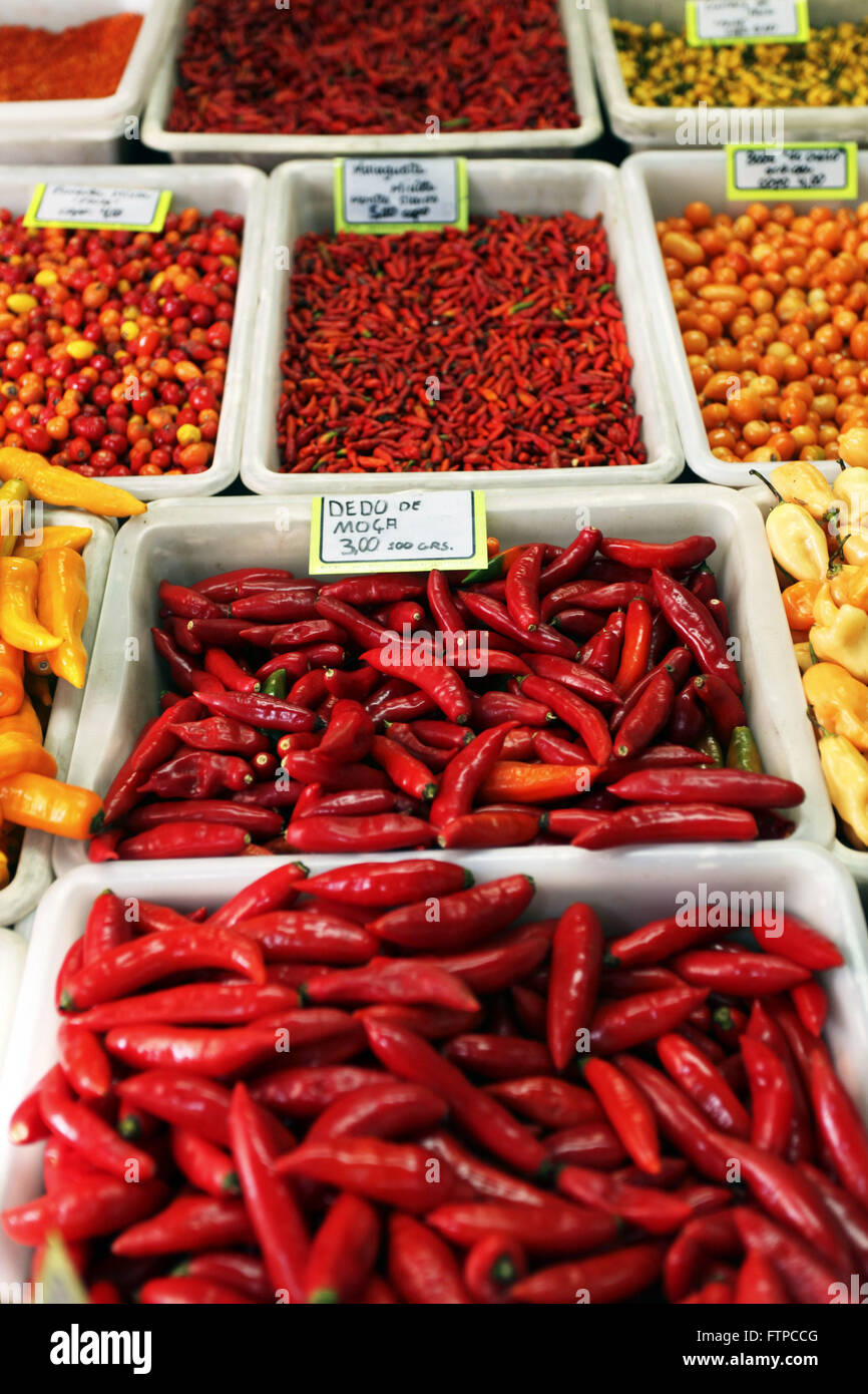 Pepper-finger mocha and other varieties for sale at Central Market Belo Horizonte - MG Stock Photo