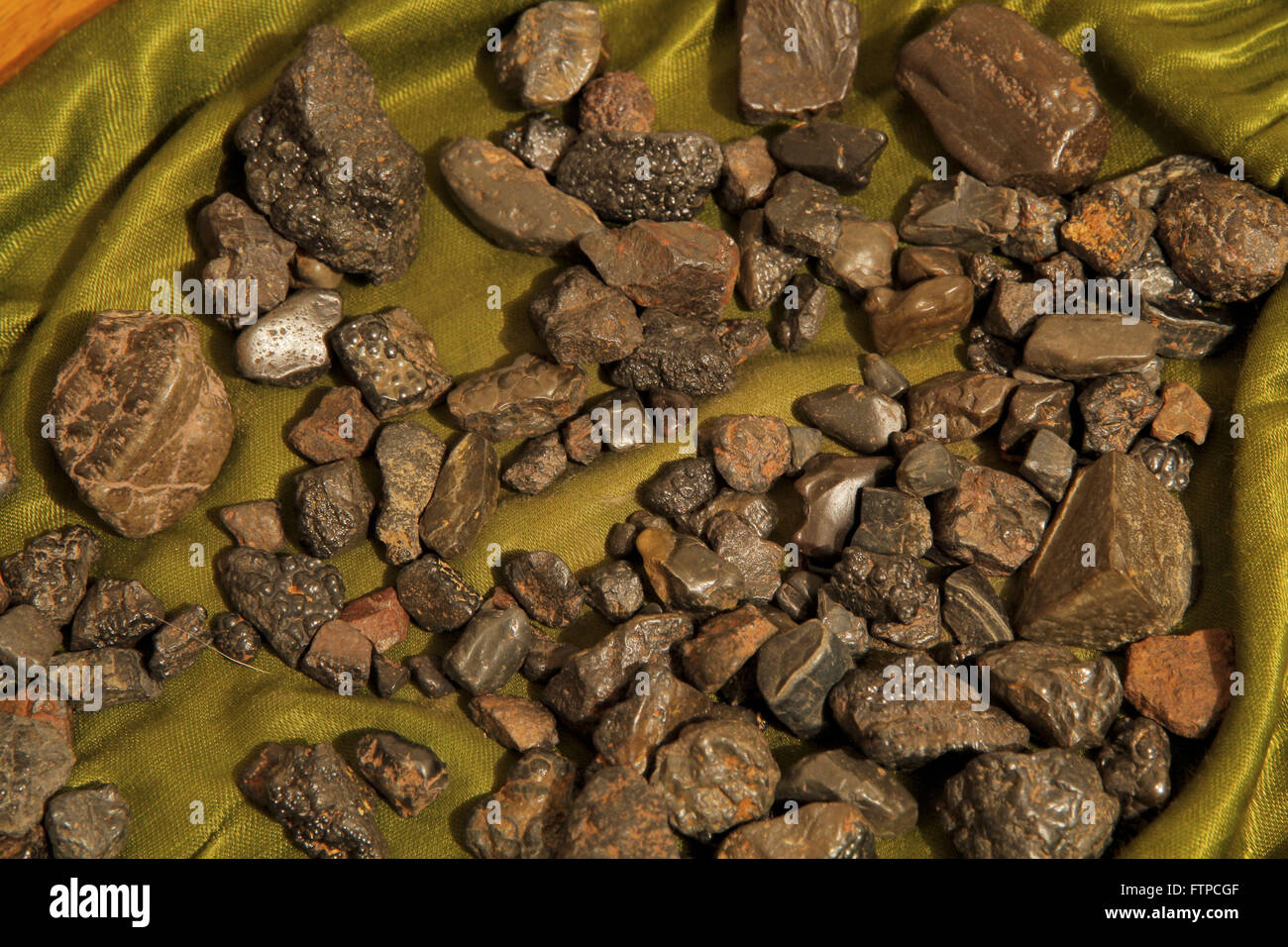 Rough stones of mineral baddeleyita - zirconium oxide Stock Photo
