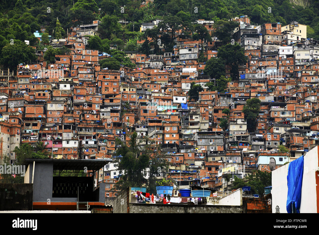 Favela da Rocinha - Sao Conrado neighborhood - south of the city of Rio de Janeiro Stock Photo
