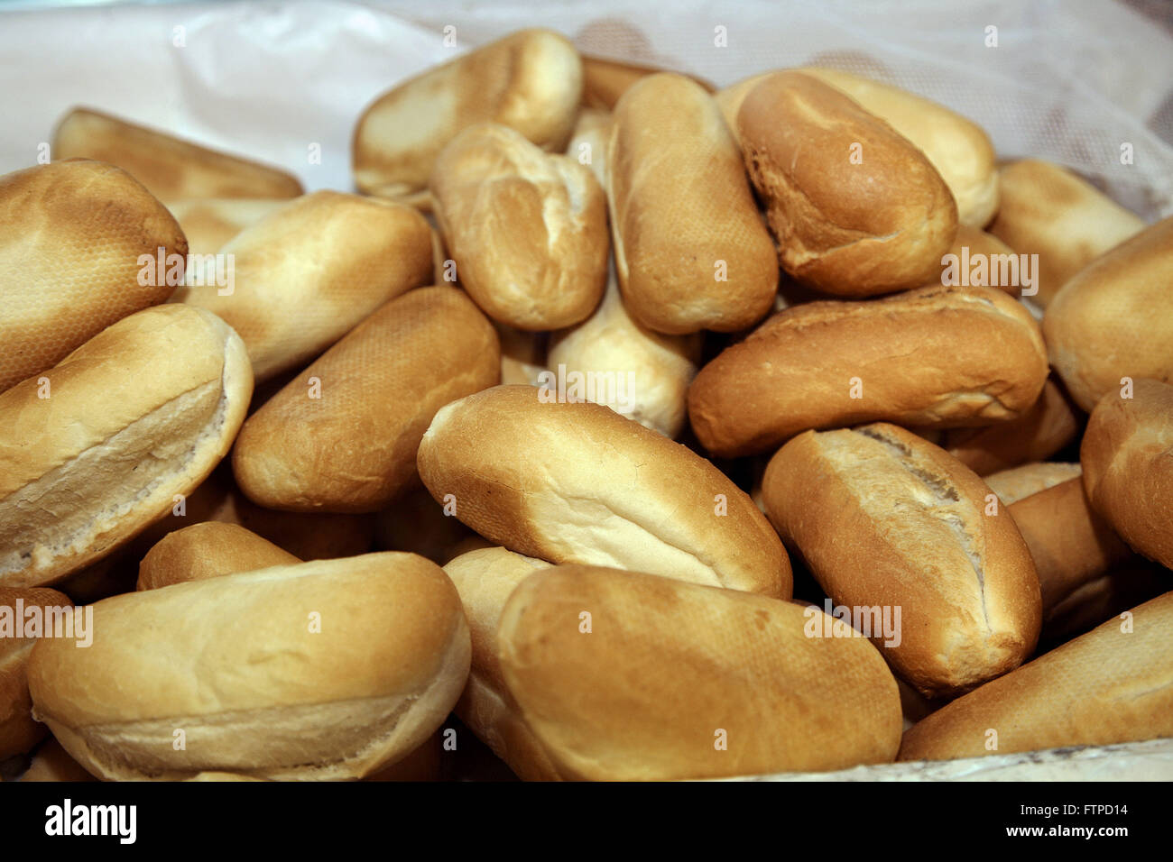 French bread sale at supermarket Stock Photo