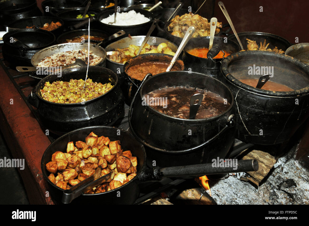 Food typical hillbilly exposed in the restaurant in the city of Pouso Alegre Stock Photo