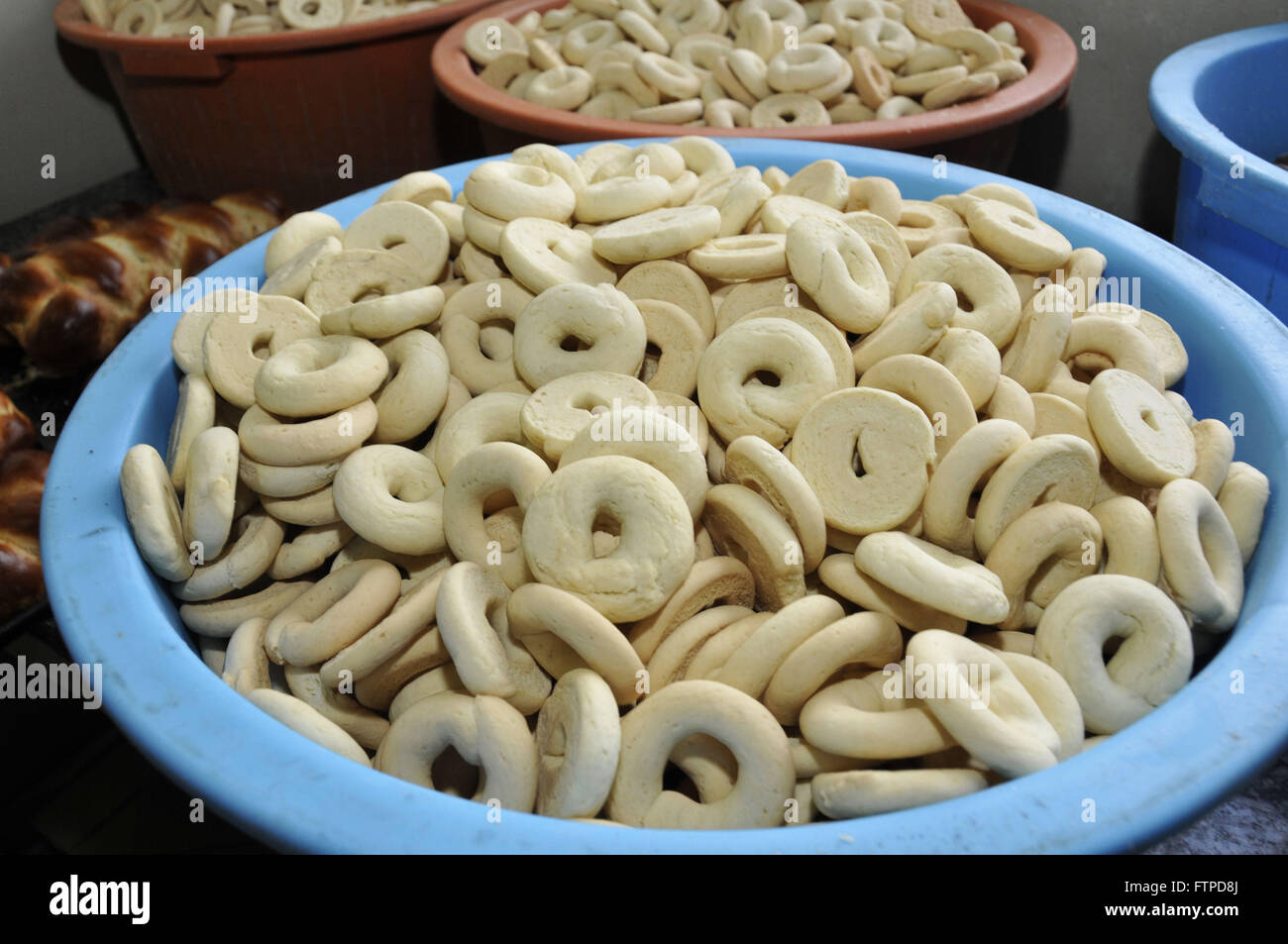 Homemade donuts in basins Stock Photo