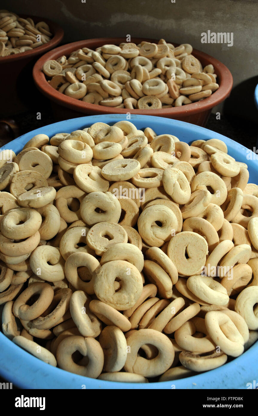 Homemade donuts in basins Stock Photo