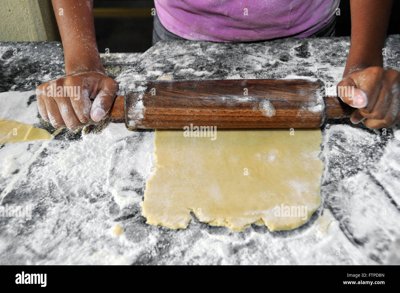 Individual kneading dough for preparing delicacies miners Stock Photo