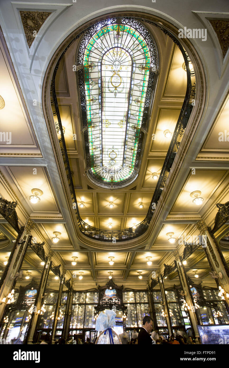 Detail of the skylight Confectionery Colombo - inaugurated in 1894 in art nouveau style Stock Photo