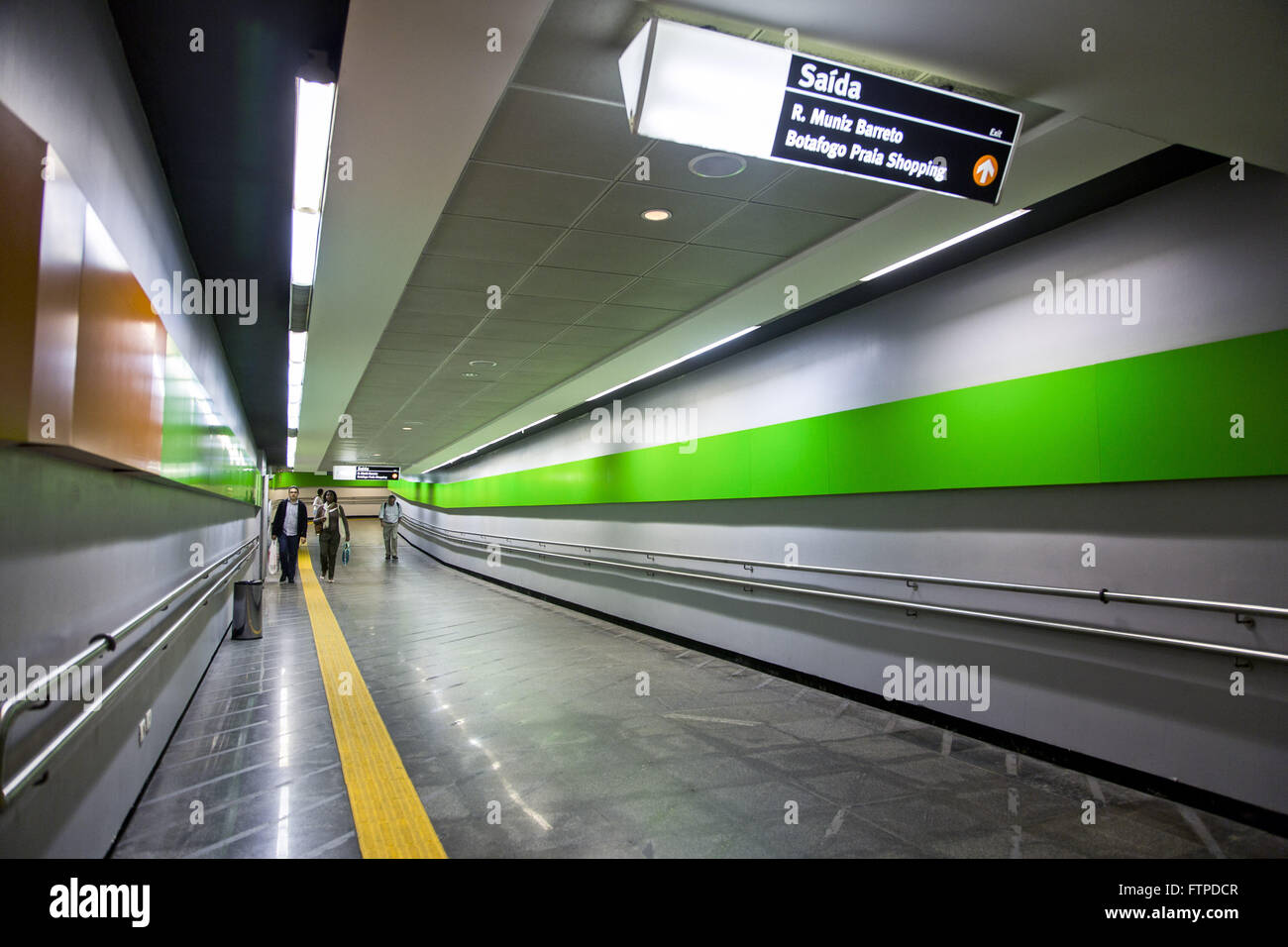 Running Botafogo Metro Station - Line 1 Stock Photo