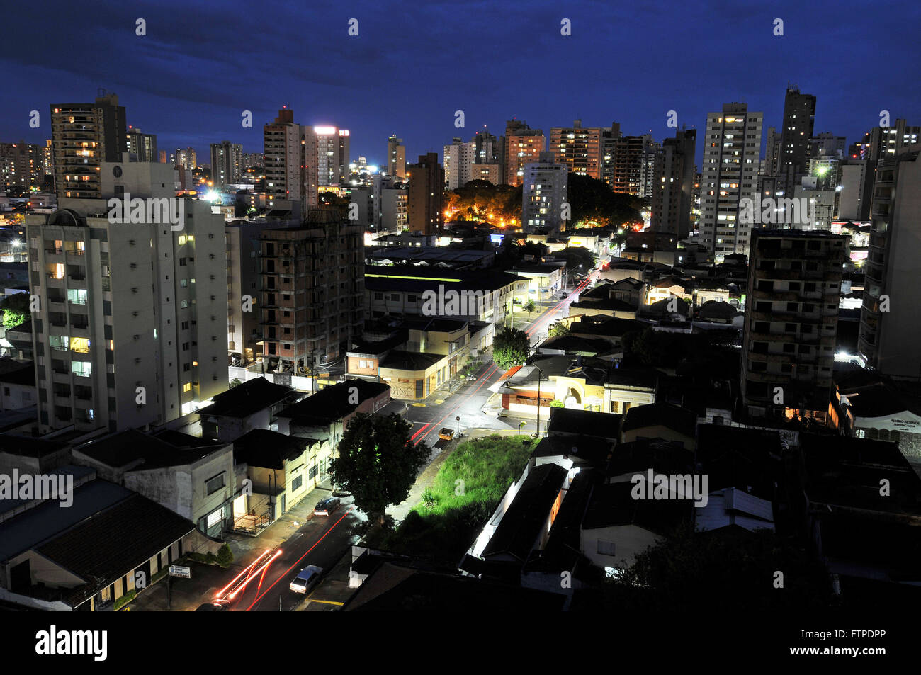 Night view of the city of Ribeirao Preto - Sao Paulo Stock Photo