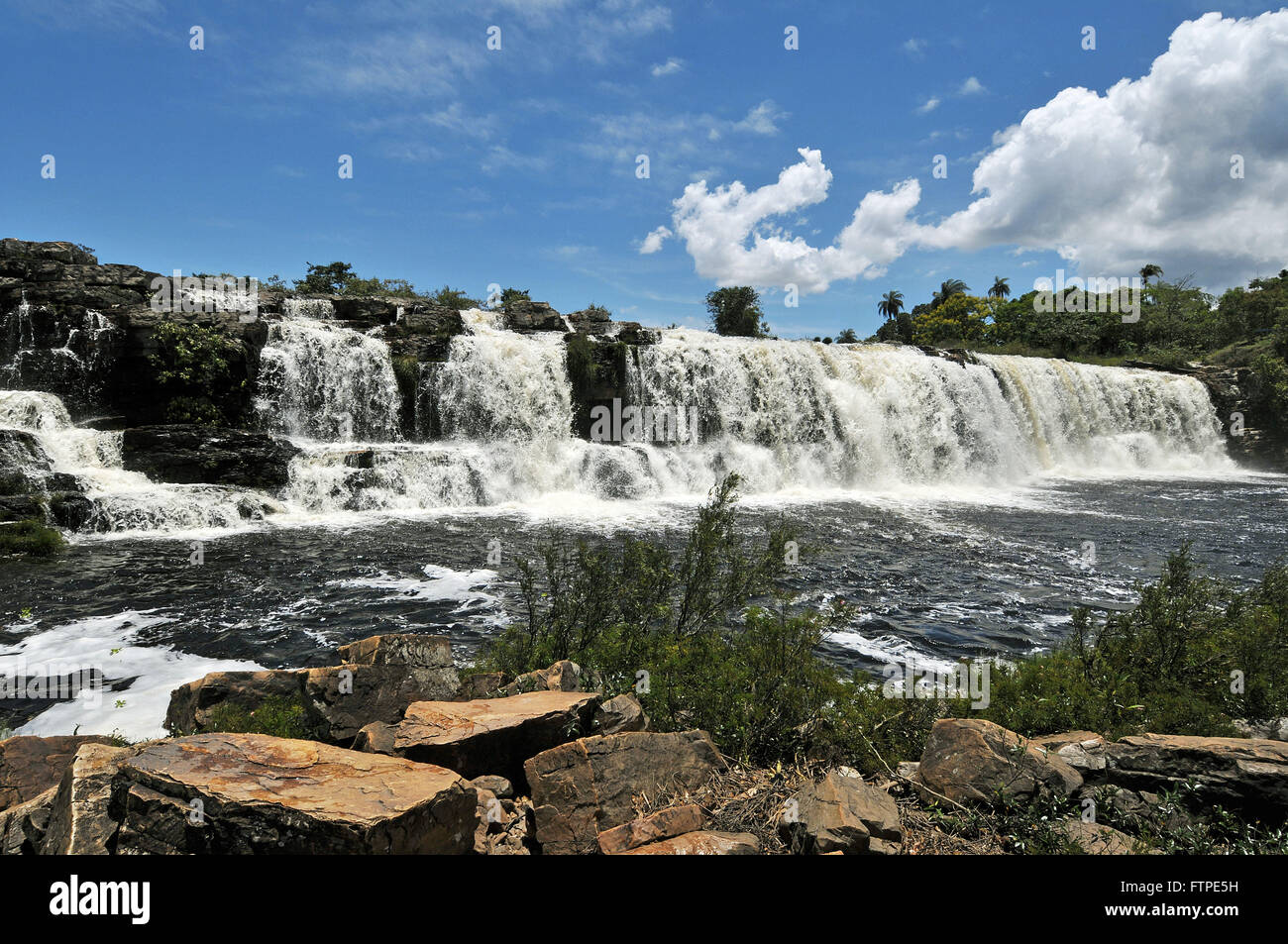 Big Waterfall in the Serra do Cipo - old district of Cardinal Mota - MG Stock Photo
