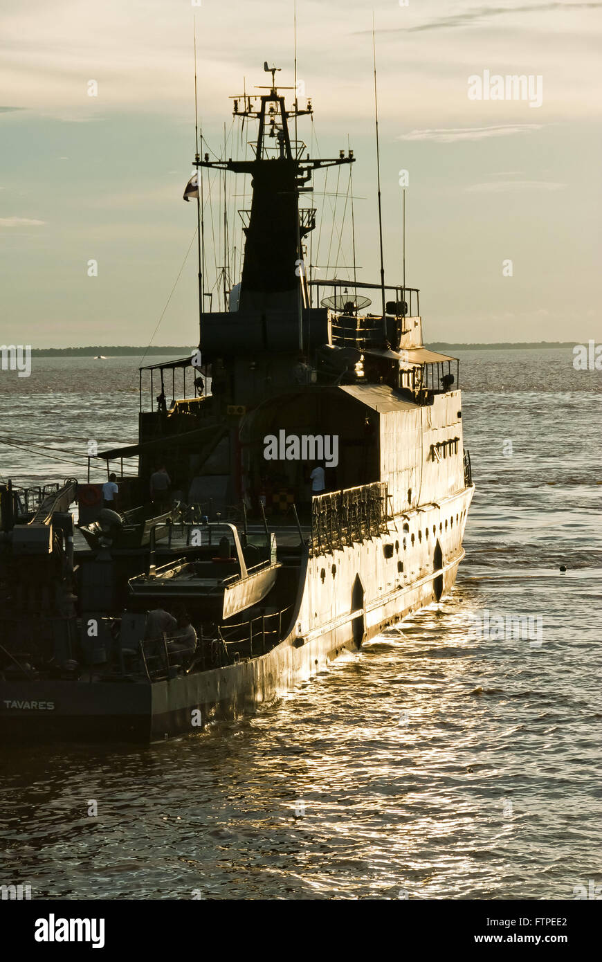 Navy ship NPF Raposo Tavares in the Port city of Parintins Stock Photo