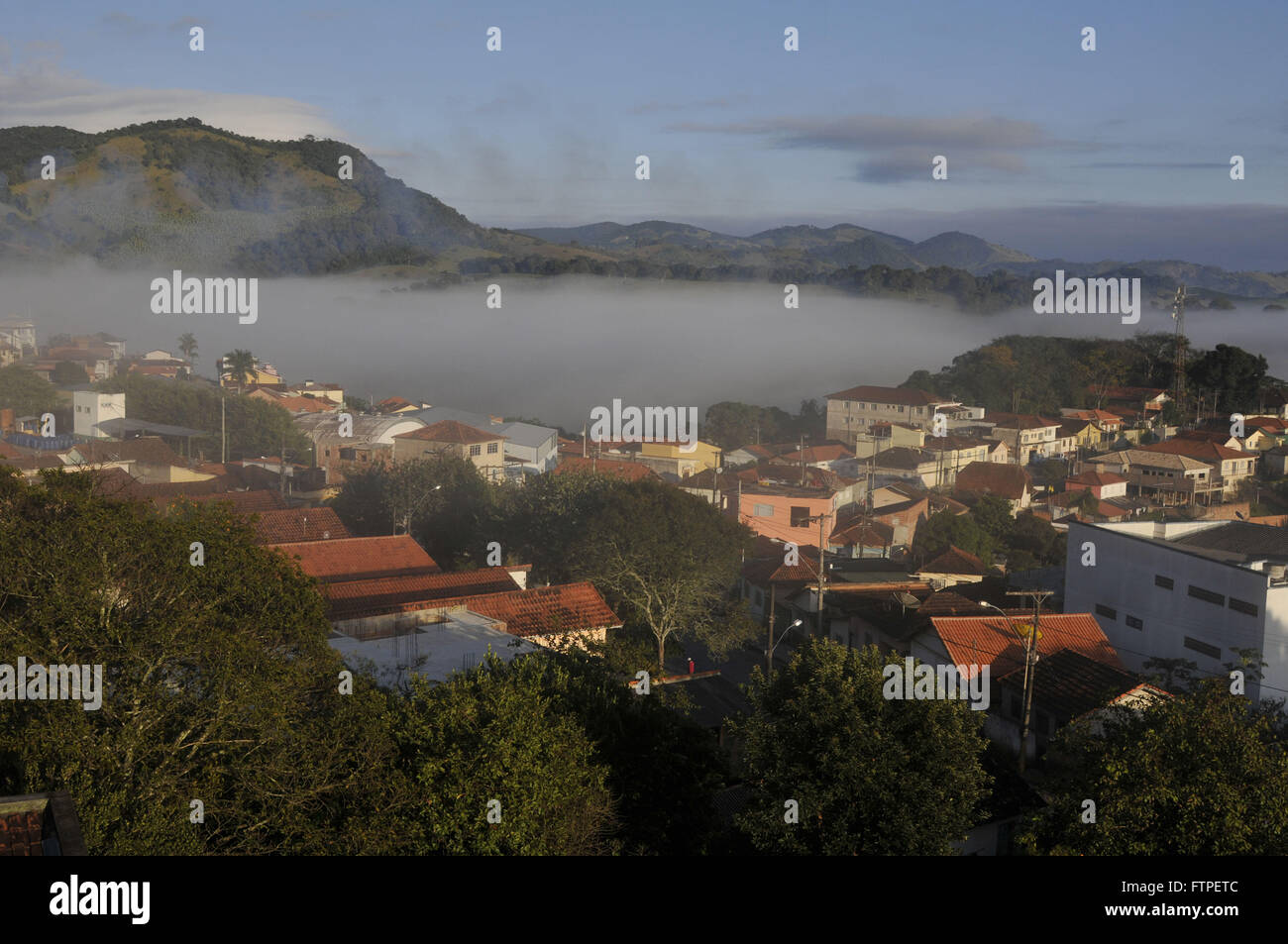 Smog in the city of Brazopolis located in the Serra da Mantiqueira Stock Photo