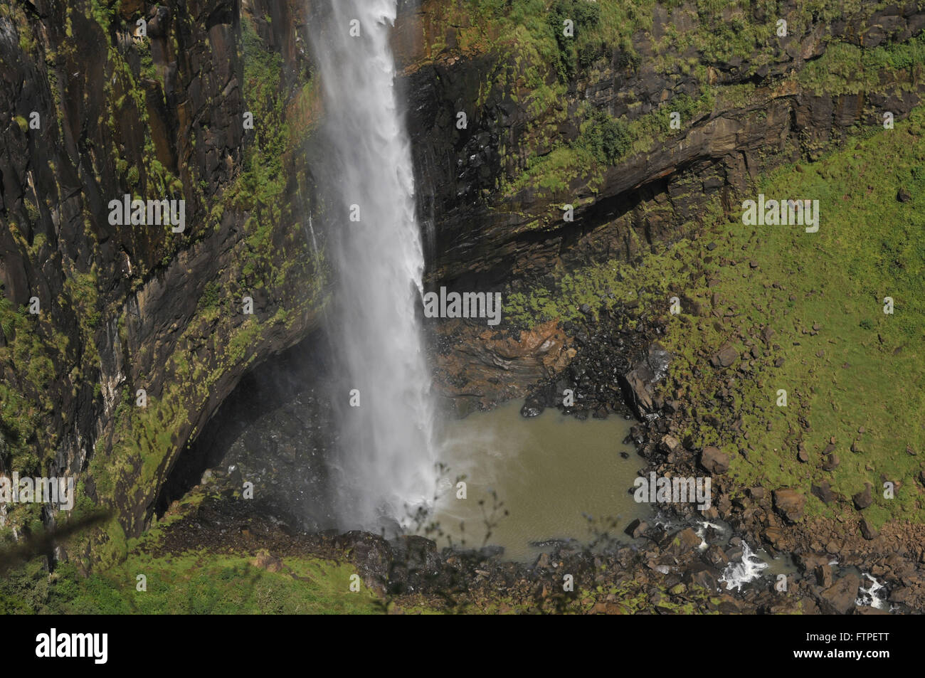 Waterfall Salto San Francisco after 196 meters on the San Francisco Municipal Park of Hope Stock Photo