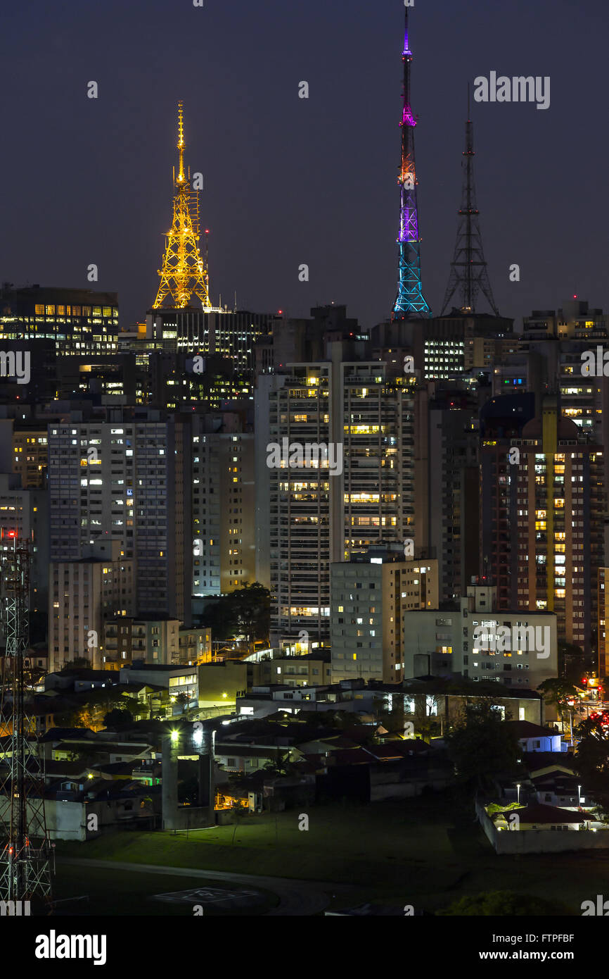 Night view of the region of Paulista Avenue Stock Photo