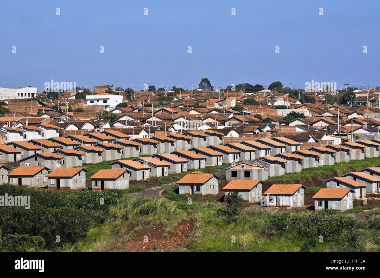 Housing affordable housing in the city outskirts Stock Photo