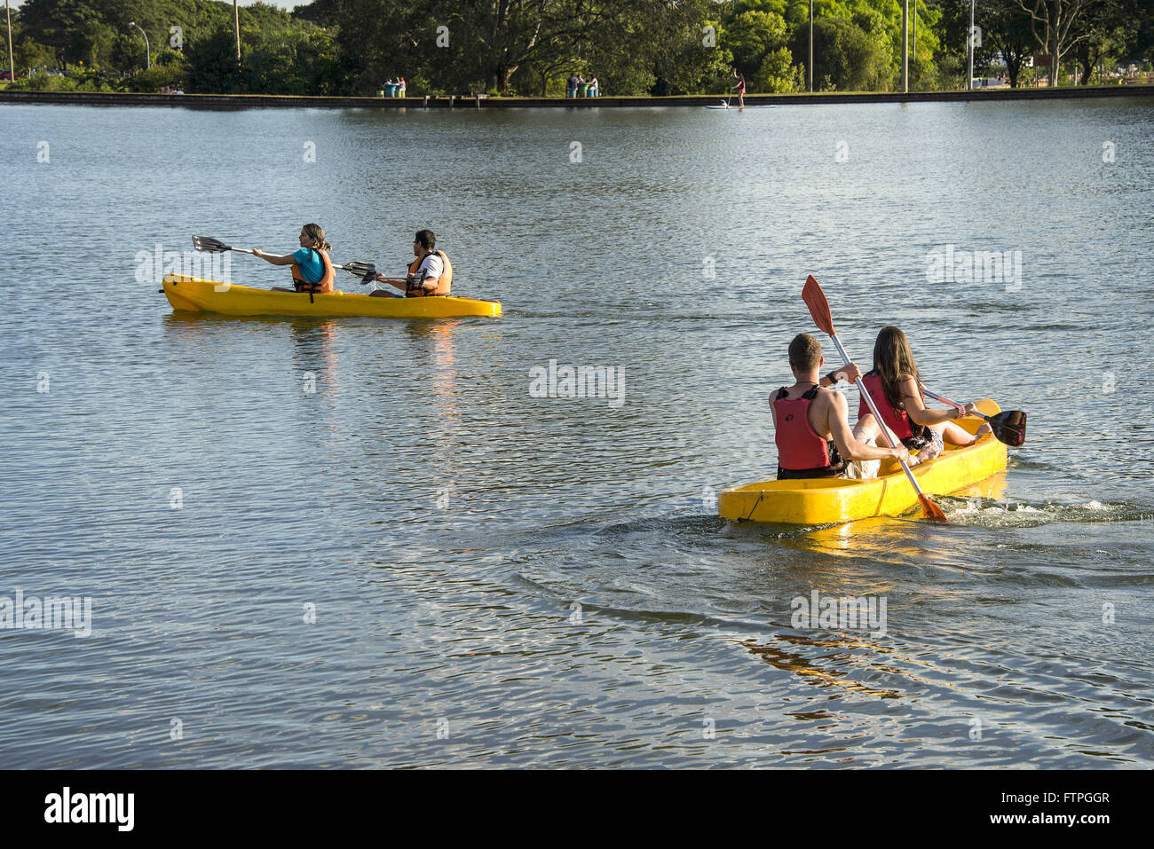 Kayaking in the City Park Dona Sarah Kubitschek Stock Photo
