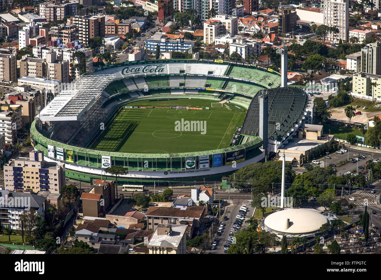 Aerial view of Estadio Major Antonio Couto Pereira / Coritiba Foot Ball Club Stock Photo