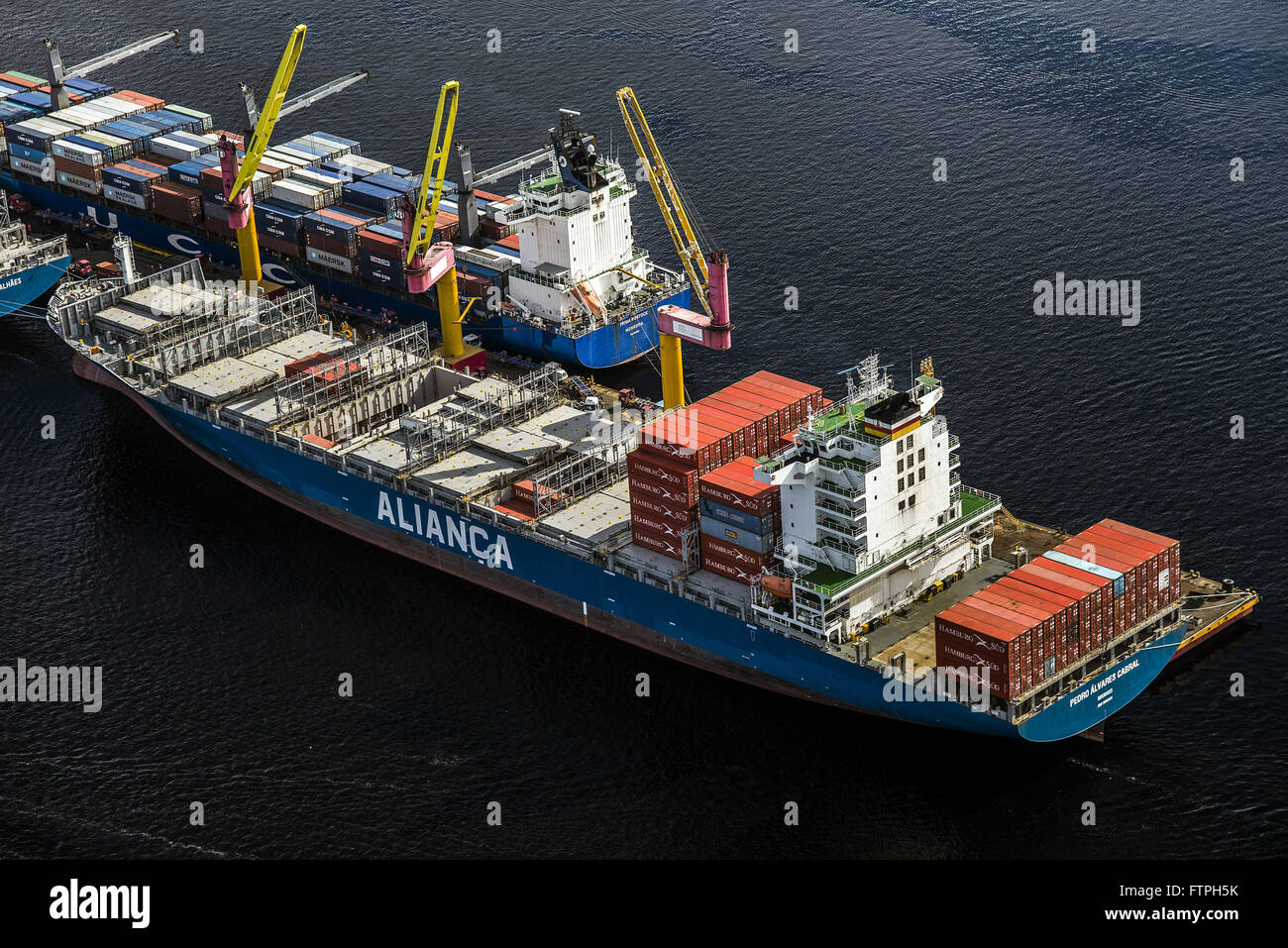 Aerial view of the Port Freighters Chibatao Stock Photo