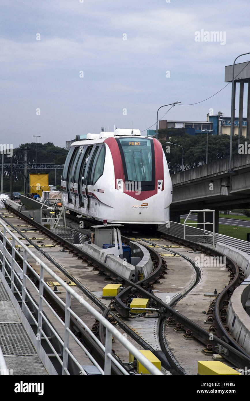 Airmobile - automated means of transport in elevated track - projected and technology Stock Photo