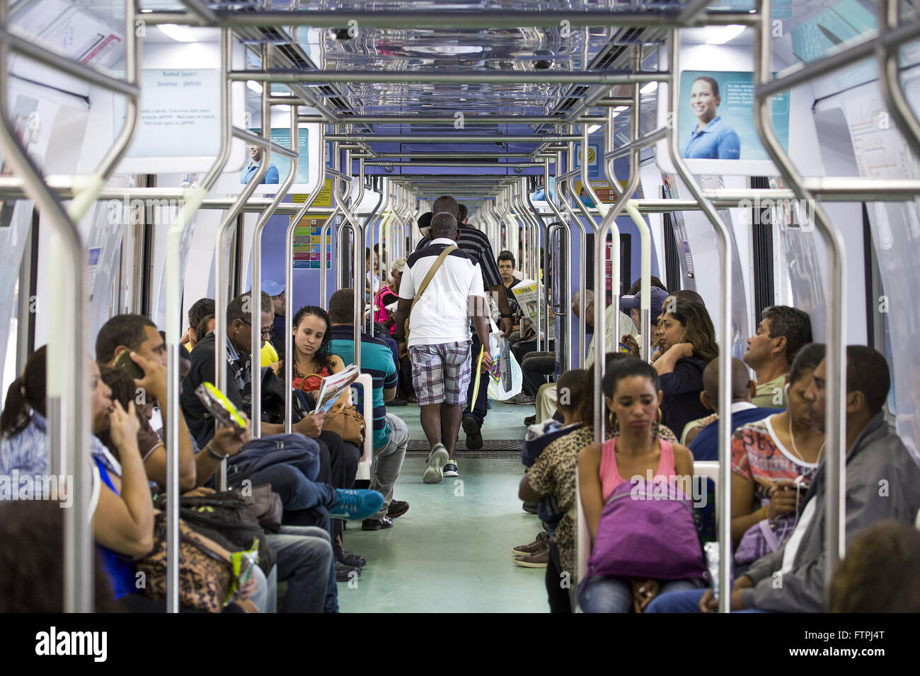 Passengers inside the train SuperVia Stock Photo Alamy