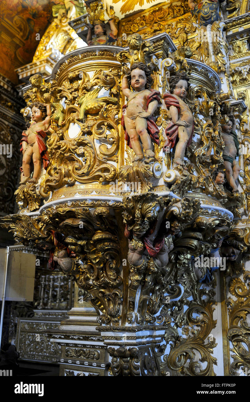 Pulpit of the Church of Sao Francisco - Indoor gold - Pelourinho - Centro Historico Stock Photo