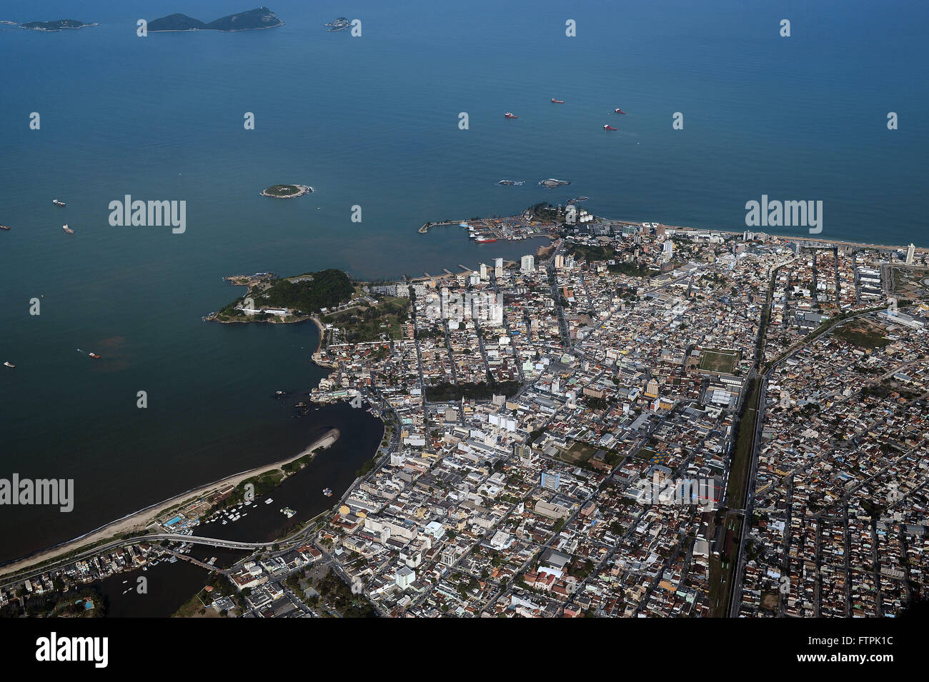Aerial view of the city of Macae - Macae Rio left - Region Norte Fluminense Stock Photo